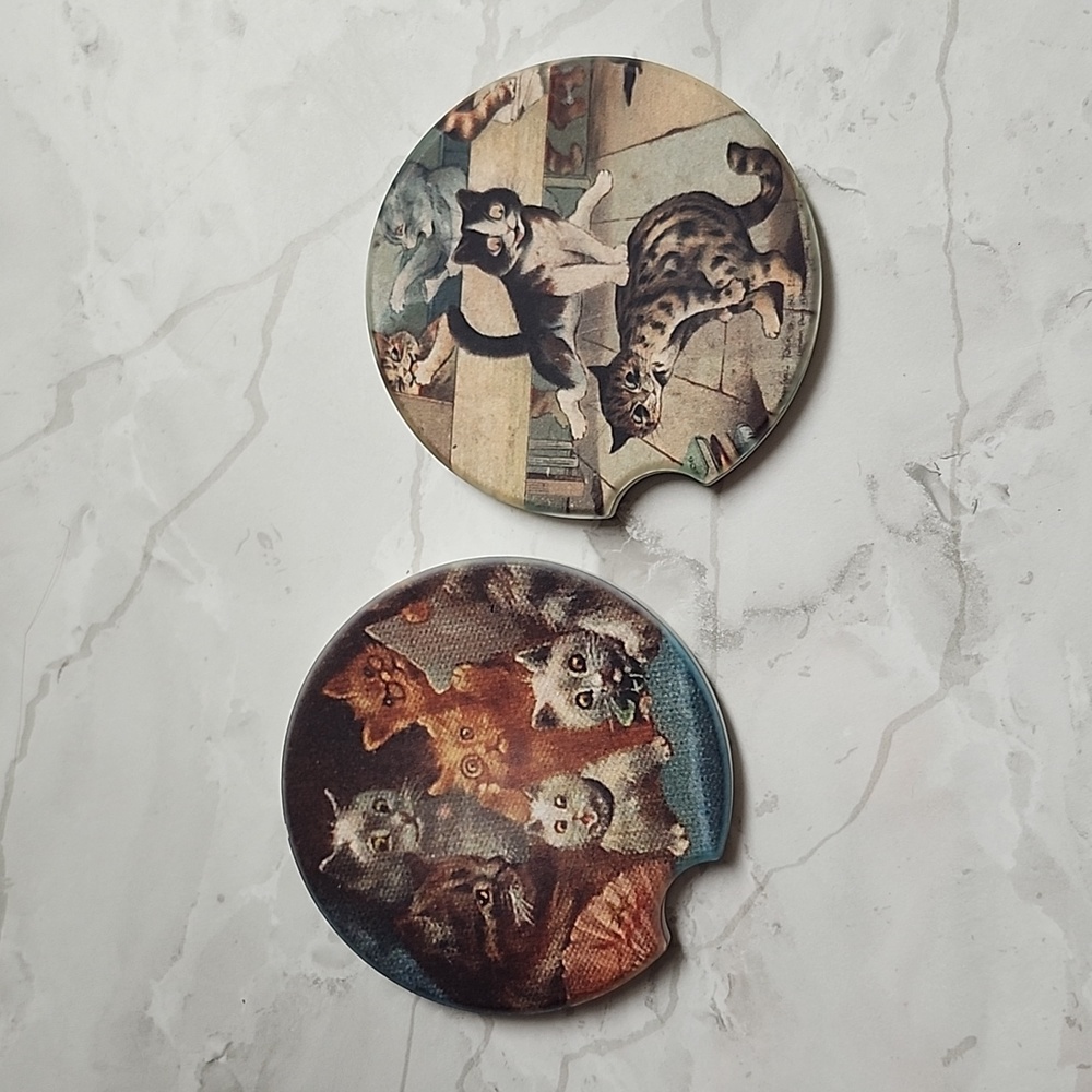 Cat Coasters for Car Cupholders